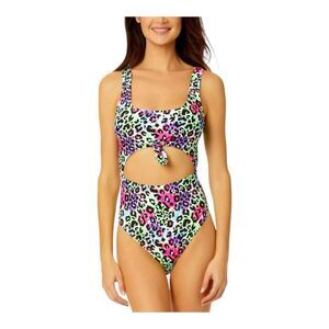 Salt + Cove Leopard Love Printed Cut-Out One-Piece Swimsuit, Multi, Medium‎